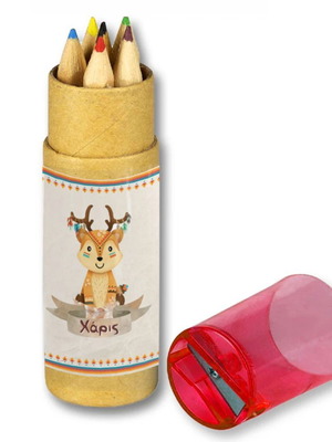 Deer Indian Colored Pencils new, in kraft box with sharpener