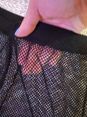 Sinsay black beach mesh pants, semi-transparent, size L