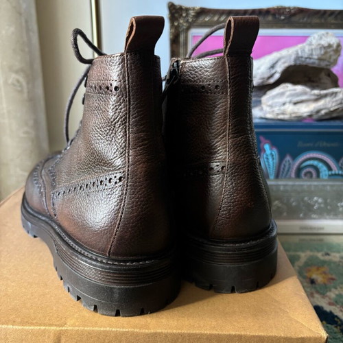 Oxford leather boots new brown Massimo Dutti