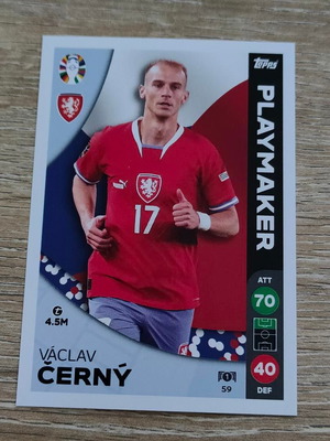 Playmaker 17 Václav Černý Czech Republic Euro 2024 card like new
