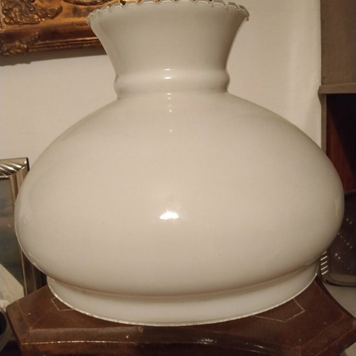 White opaline lamp glass, diameter 26 cm