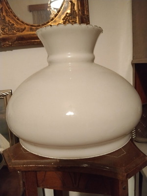 White opaline lamp glass, diameter 26 cm
