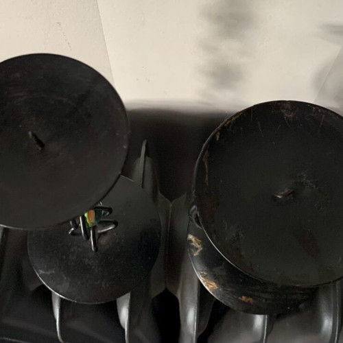 Candlesticks used, 2 black metal