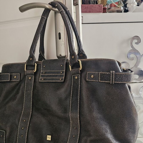 Purificacion Garcia leather handbag used, vintage effect