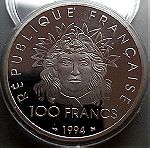  FRANCE 100 FRANCS 1996  33.6g .925 PROOF SILVER