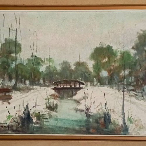 Dora Bouki oil painting signed in excellent condition