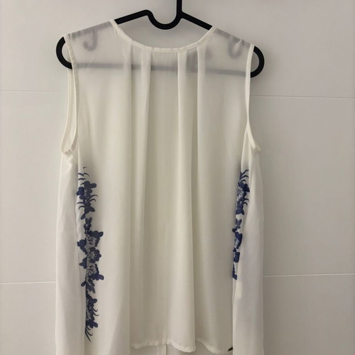 BSB blouse summer semi-transparent white XL like new