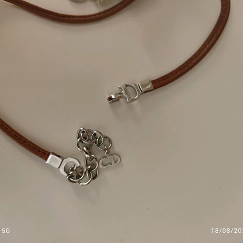 Christian Dior Vintage Leather Collar Necklace Galliano Era Like New