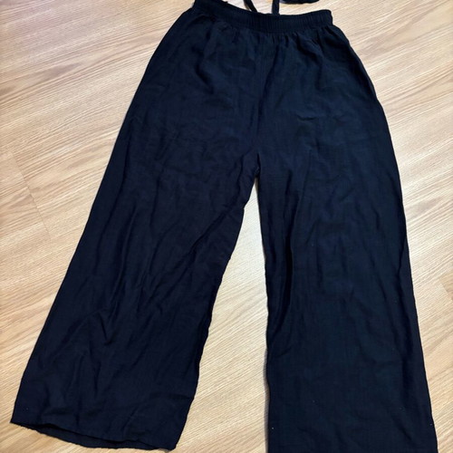Linen pants like new, size S (36), black, airy with drawstrings