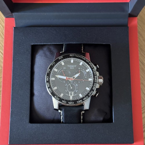 Tissot Supersport Chrono Quartz watch like new, black, men's