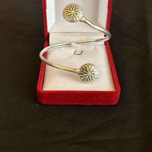 Silver 925 bracelet cuff vintage used, 17 cm