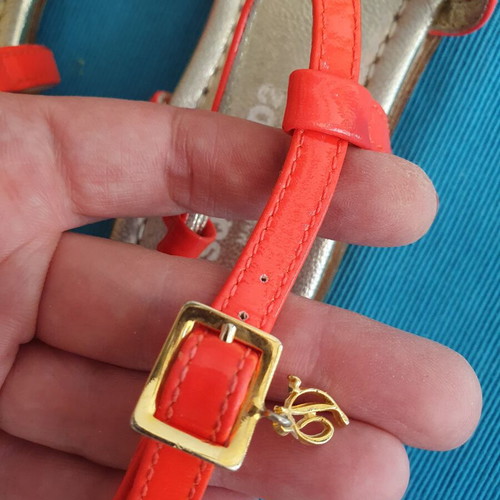 Dsquared2 sandals for girls size 33 used, orange and gold leather