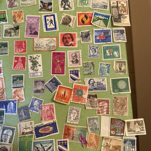 Old stamps collection used, 600–700 pieces from Greece and worldwide