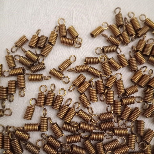 Metal bronze jewelry end caps 348 pcs like new