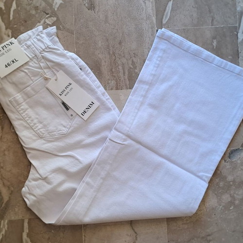 Kiss Pink Wide Leg Women's Pants new, size XL, white