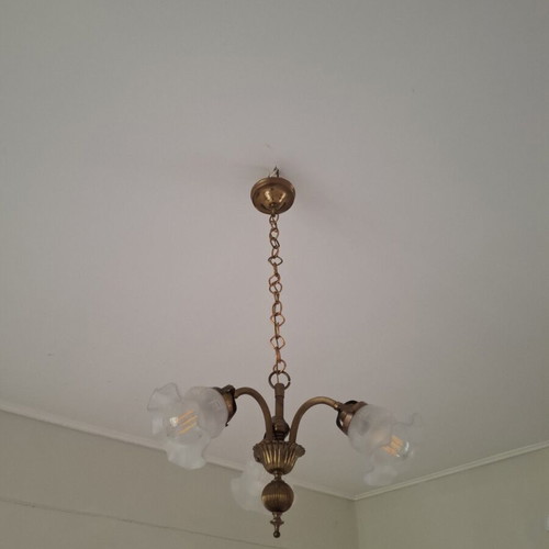 Handmade postwar chandelier