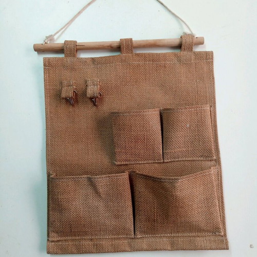 Wall hanging linen pouch like new for keys and letters 30x40 cm