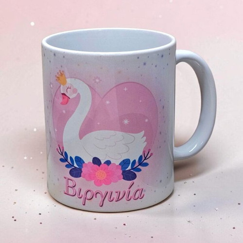 Virginia coffee mug with swan design