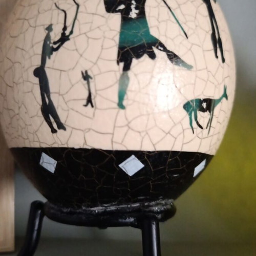 Ostrich egg painted used with figures
