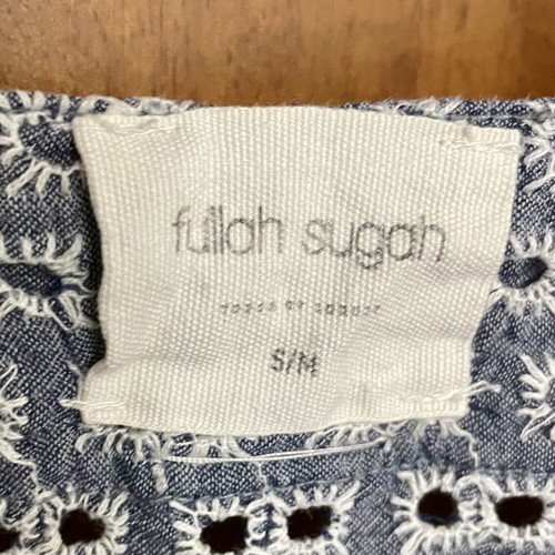 Fullah Sugah Beach Wear cotton perforated with slight elasticity, like new, size S-M, blue