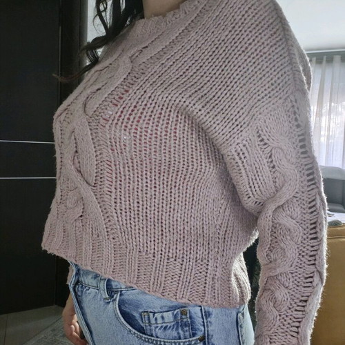 H&M knitted sweater used, pink, size S