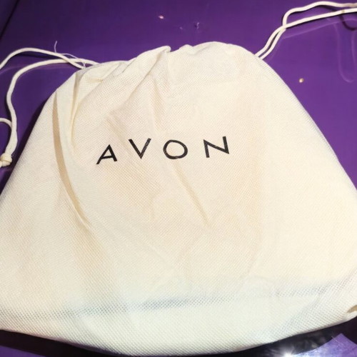 Avon vintage satin evening bag new, ecru with bow