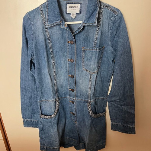 Denim one-piece with shorts like new, size S