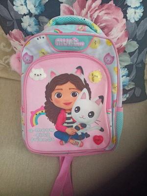 Gabby's Dollhouse preschool backpack, pink, polyester, 8L, MUST