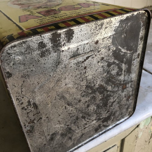ABEA 16kg tin oil container, vintage metal packaging