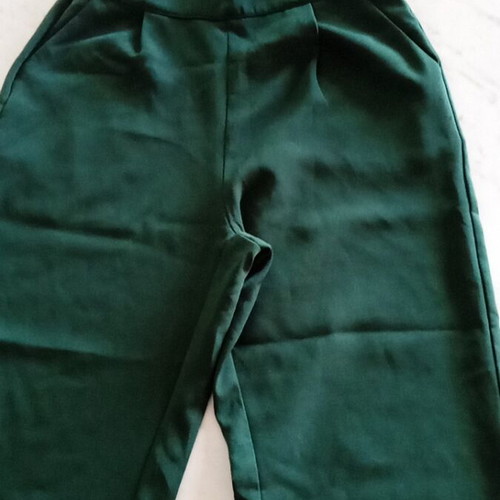 Shein women's fabric pants used, green, high waist, size S