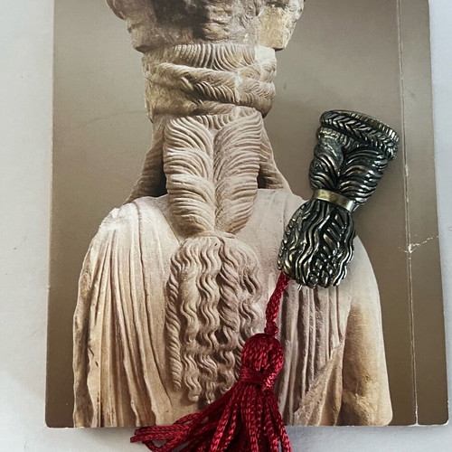 Vildiridis Caryatid Silver 925 Pin like new, braid design