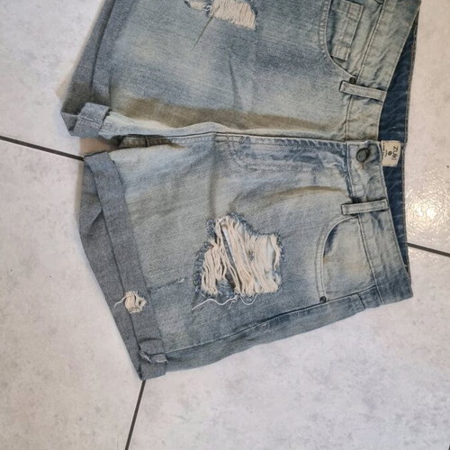 Zuiki denim shorts with rips, size 40, like new, blue