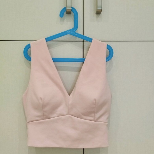 Γυναικείο ροζ crop top σαν καινούργιο, μέγεθος M