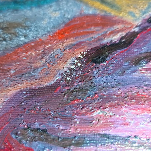 Agiakatsika Acrylic Painting on Canvas 30x40 with Embossed Texture 2008
