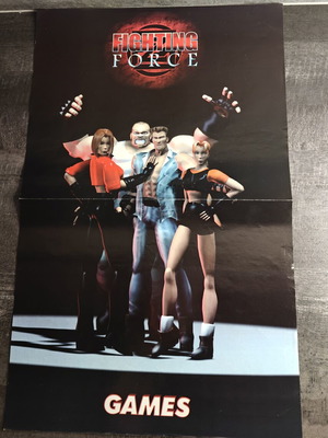 Fighting Force poster like new, game calendar on back