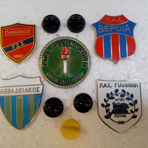 Collectible metal pins Panionios Panthrakikos Veria PAS Giannina Levadeiakos new