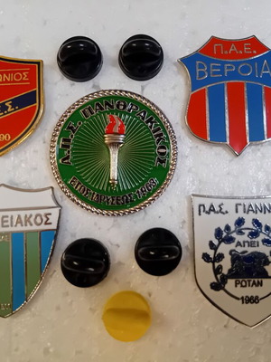 Collectible metal pins Panionios Panthrakikos Veria PAS Giannina Levadeiakos new