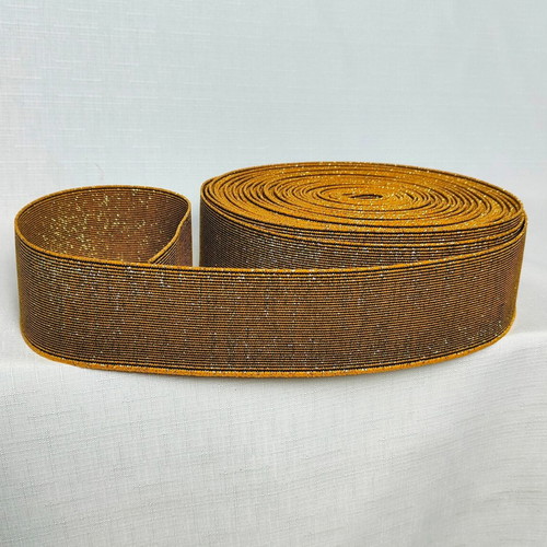 Elastic belt tape 6.2cm gold-mustard Palatino new 1 meter