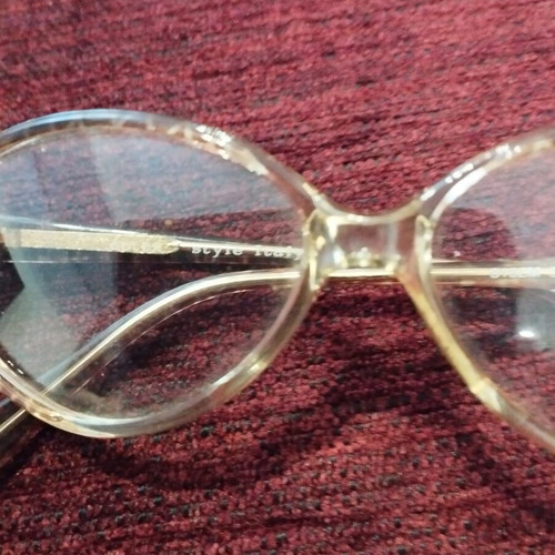 Optex Vintage Women's Eyeglass Frame New Transparent Honey