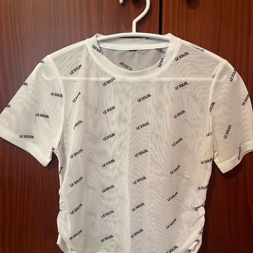 White sheer t-shirt new, size M