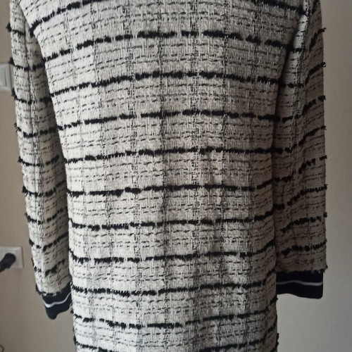 Pinko Tweed coat like new, black-white, Italian size 40