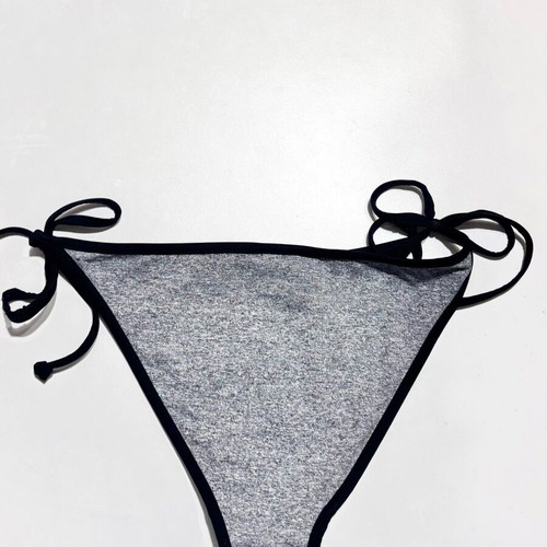 H&M swimsuit used, size 36, gray thick cotton with black trim