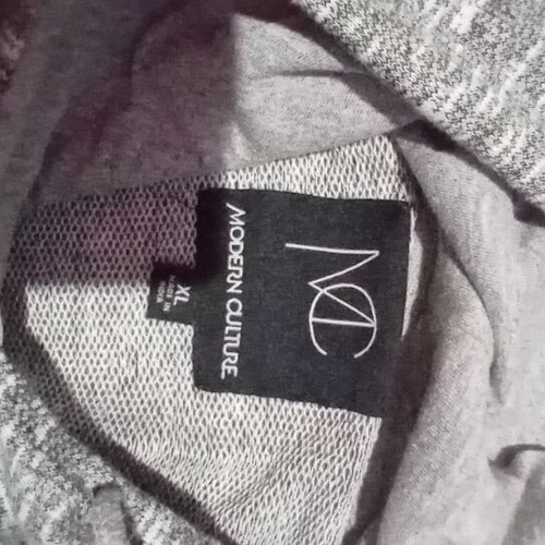Men's unisex short sleeve hoodie sweatshirt, grey melange