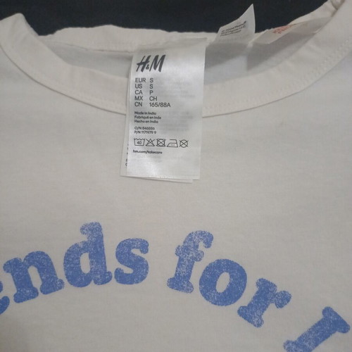 H&M Friends for Life Crop Top Pyjama Set new, white, size S