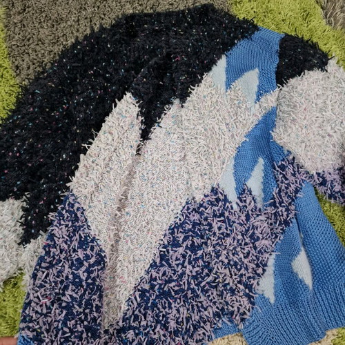 Vintage women's cardigan new, size M/L, blue and pink
