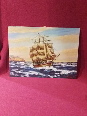 Oil painting by Dimitris Tsalgani used, authentic signed