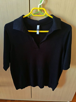 Cotton polo shirt like new, black, size L