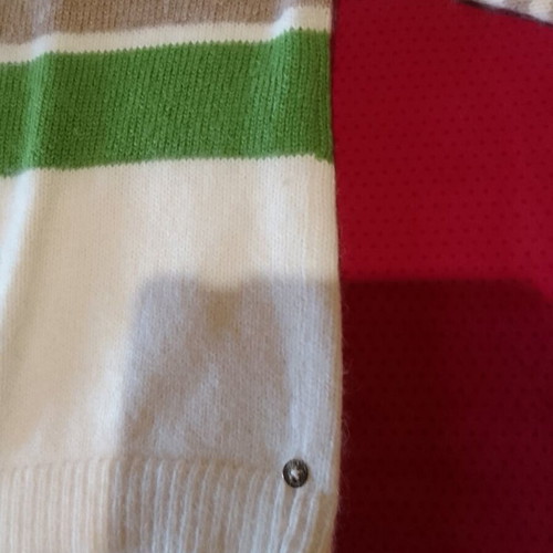 Pennyblack women's sweater new, ecru with green and brown stripes, size L