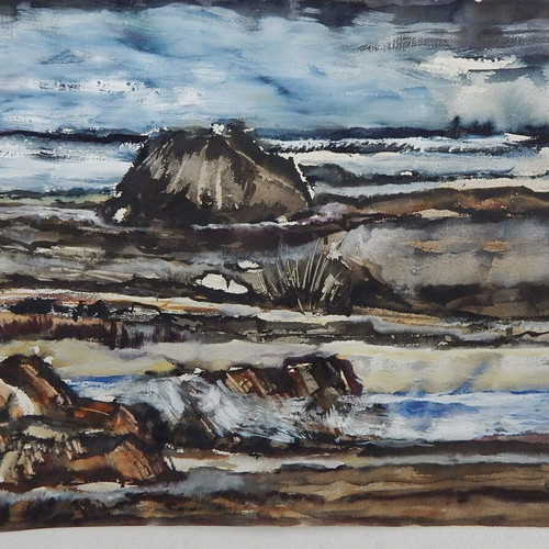 Seascape by Manolis Piladakis watercolor like new