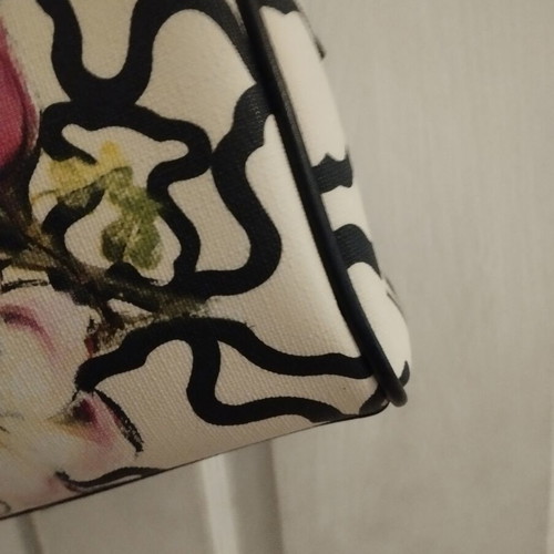 Tous crossbody bag used, black and white with floral design